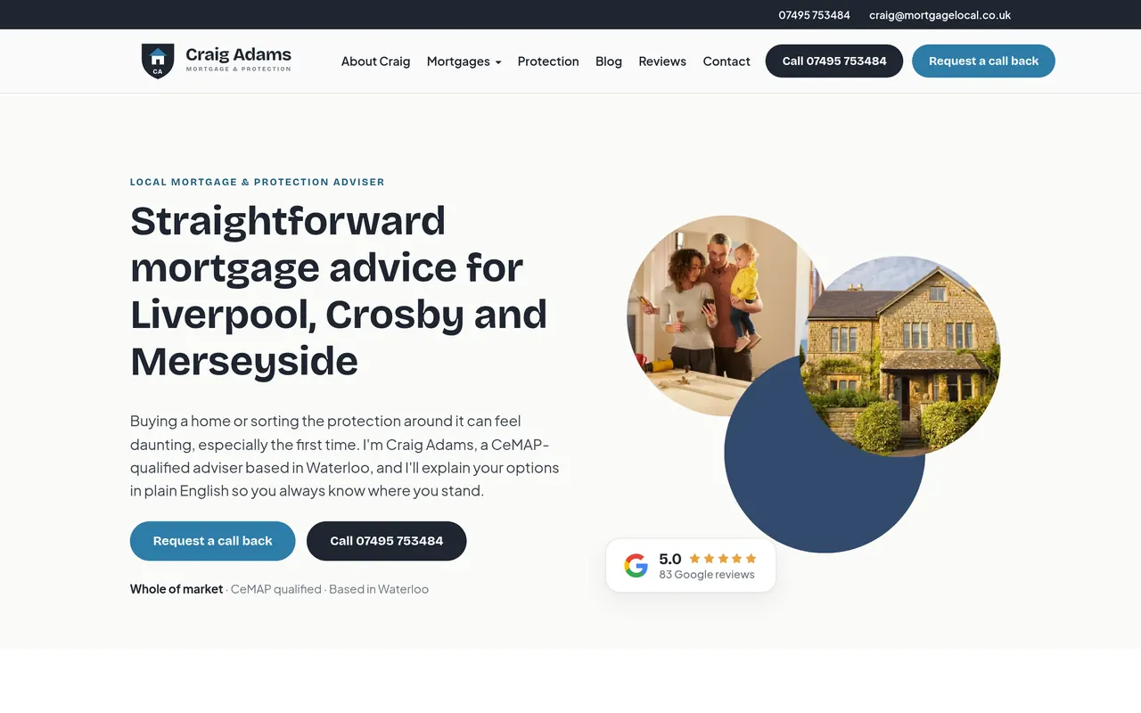 Craig Adams Mortgage and Protection website