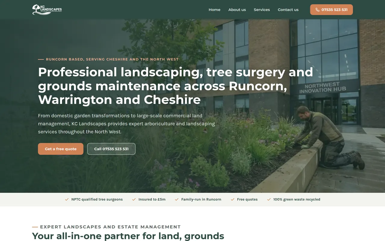 The KC Landscapes website