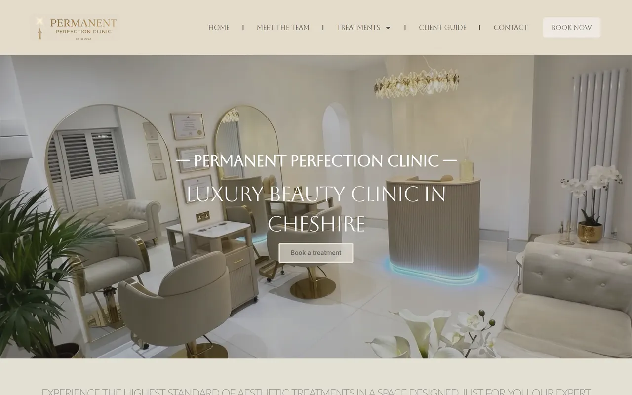 Permanent Perfection Clinic website